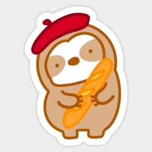 Cute Parisian Baguette Sloth Sticker